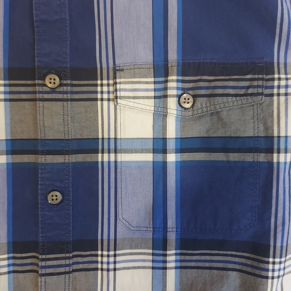 EXPRESS Fitted (Blue/white plaid) Dress Shirt - Picture 5 of 8